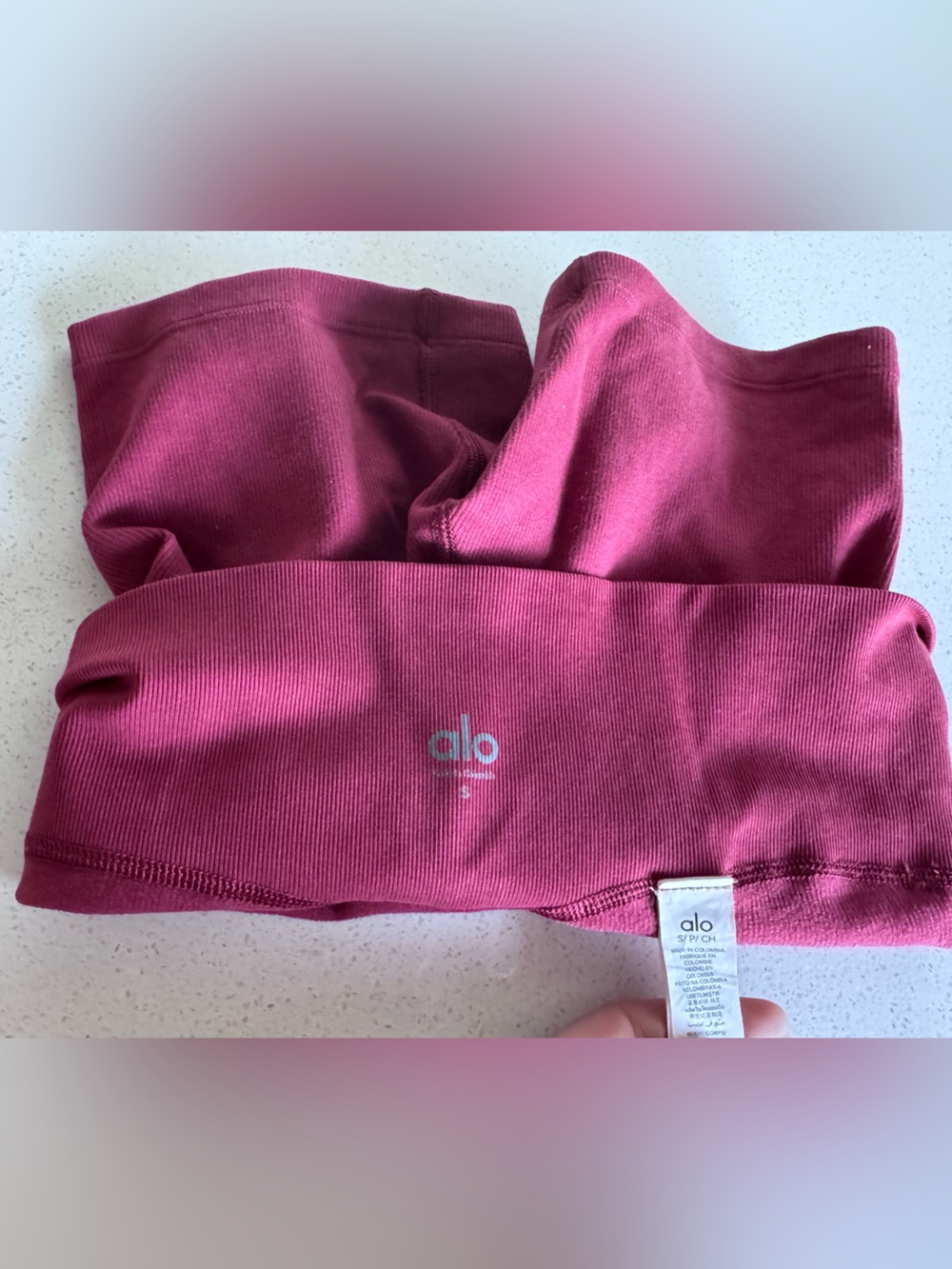 ALO 4” Seamless Modal Ribbed High Waist Short - Summer Romance Red - Small - Picture 2 of 2